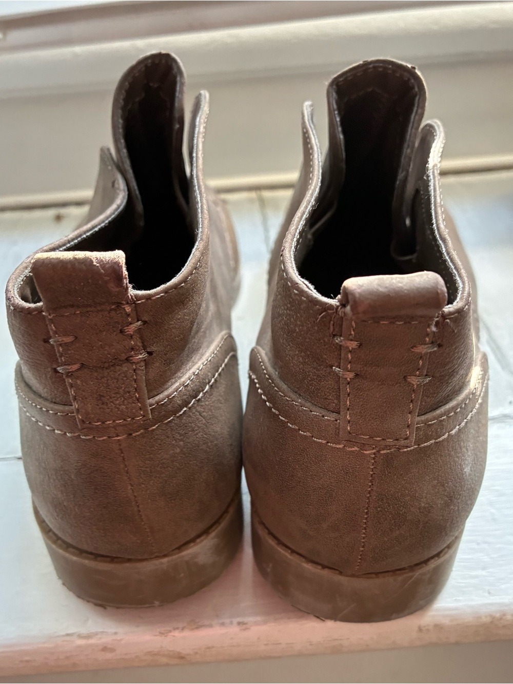 Indigo Brown Suede Ankle Booties - Pull-Tab Chelsea Style